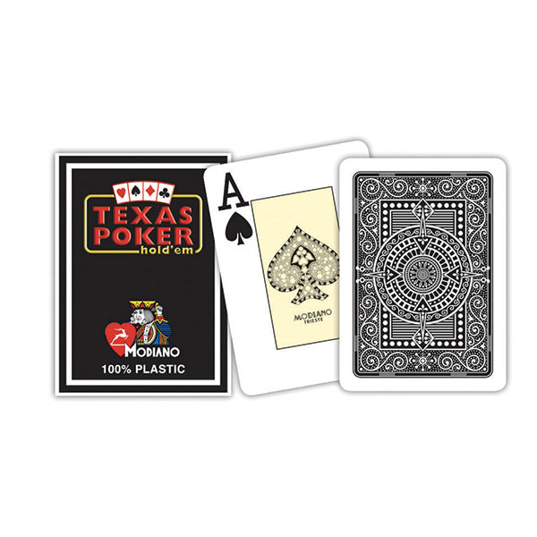 Τράπουλα Πλαστική Texas Poker 4 mini index μαύρο