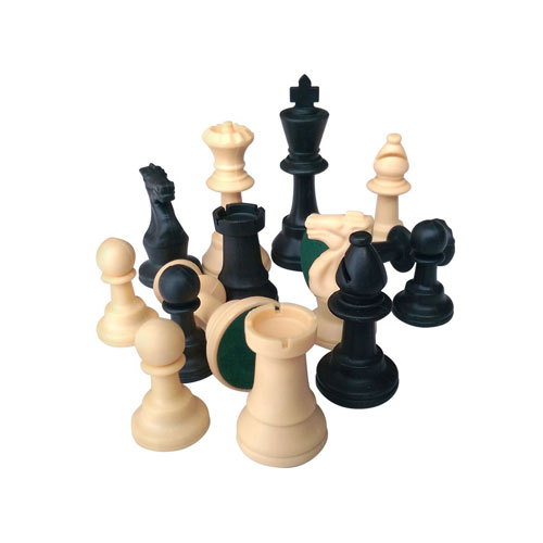 Set of plastic chess pieces 95 mm with weight | Platinum Games