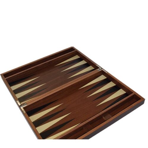 Backgammon walnut veneer DELUXE with cases