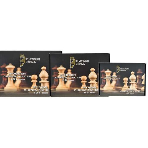 Wooden chess pieces 101 mm, 89 mm, 63 mm